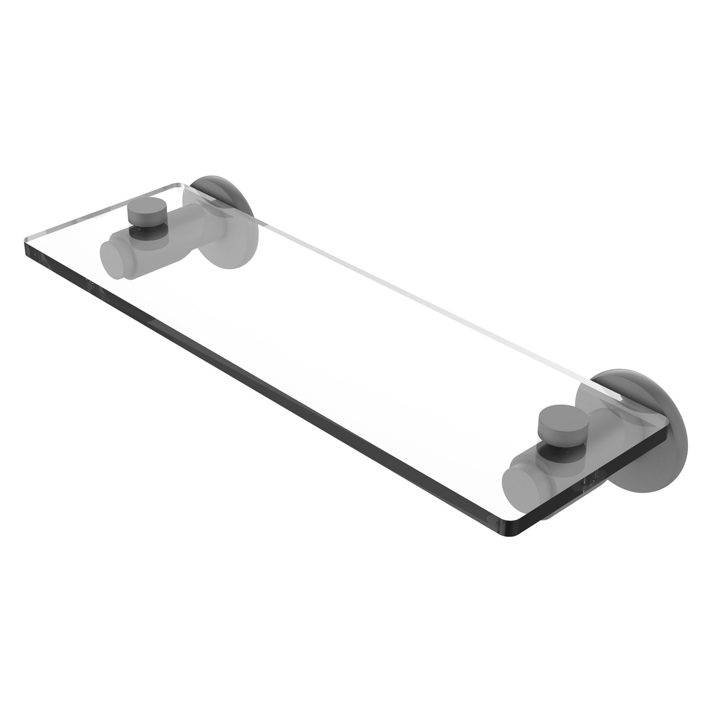 Allied Brass TR-1/22-GYM Tribecca 22" Matte Gray Glass Vanity Shelf With Beveled Edges