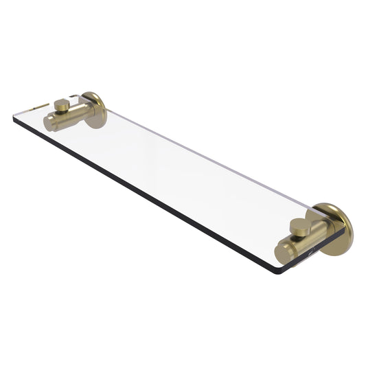 Allied Brass TR-1/22-SBR Tribecca 22" Satin Brass Glass Vanity Shelf With Beveled Edges