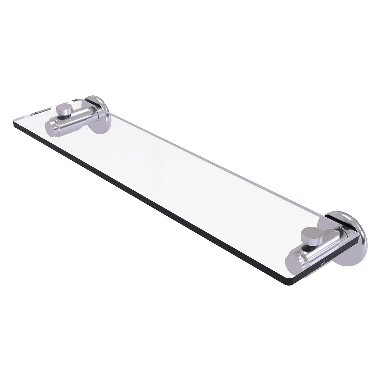 Allied Brass TR-1/22-SCH Tribecca 22" Satin Chrome Glass Vanity Shelf With Beveled Edges