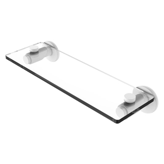Allied Brass TR-1/22-WHM Tribecca 22" Matte White Glass Vanity Shelf With Beveled Edges