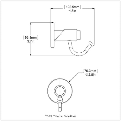 Allied Brass TR-20-SBR Tribecca Satin Brass Robe Hook