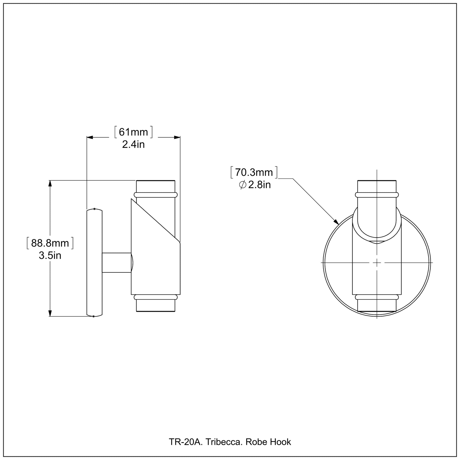 Allied Brass TR-20A-PB Tribecca Polished Brass Robe Hook