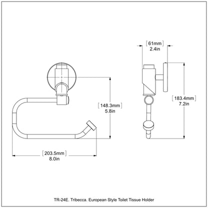 Allied Brass TR-24E-WHM Tribecca Matte White European Style Toilet Tissue Holder