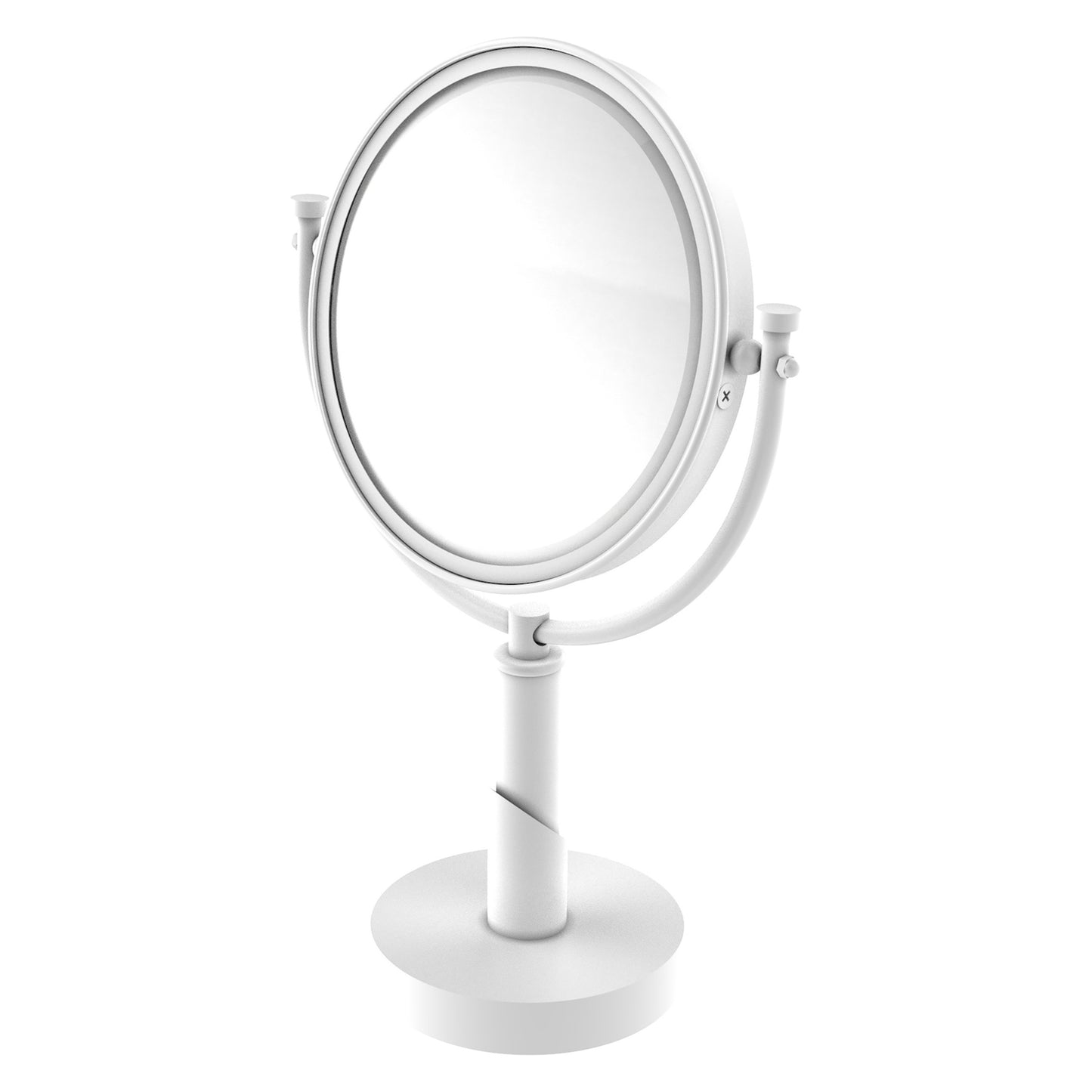 Allied Brass TR-4/2X-WHM Tribecca 8" Matte White Vanity Top Make-Up Mirror With 2X Magnification