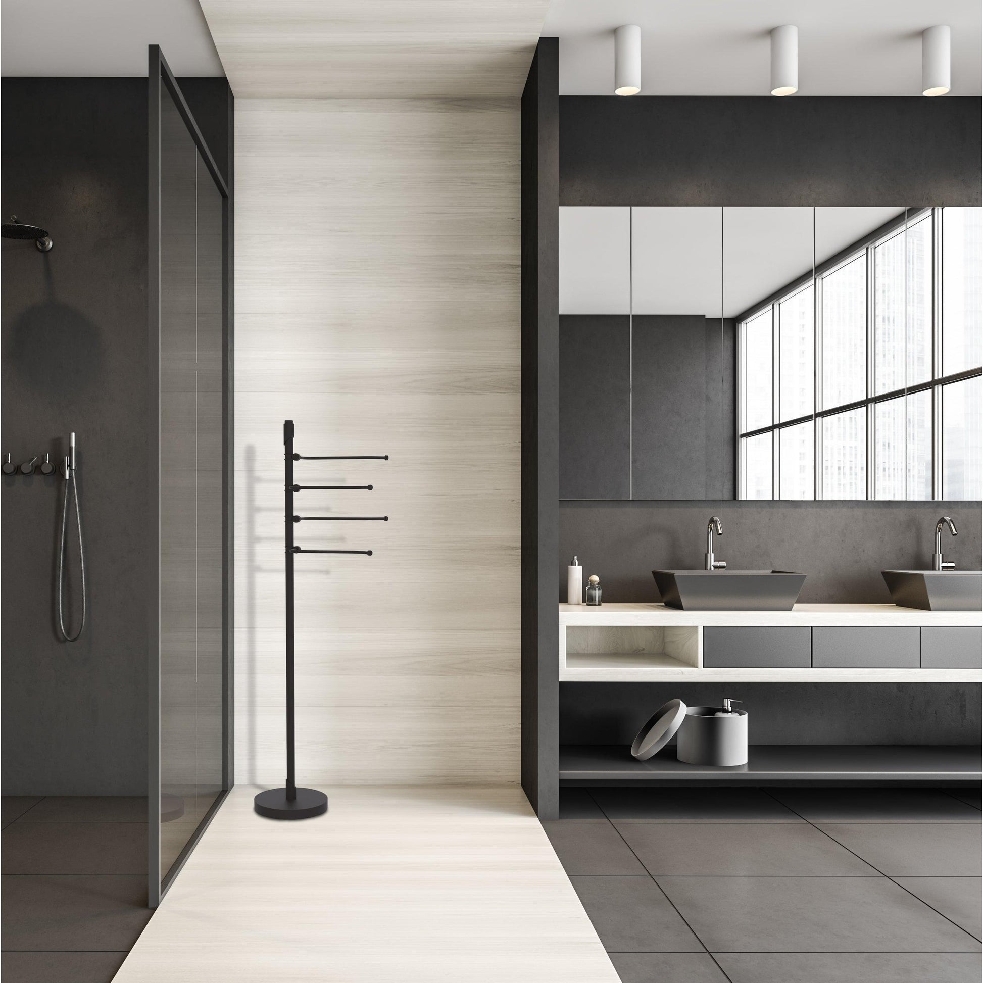 Allied Brass TR-84-ORB Tribecca 49" Oil Rubbed Bronze 4-Pivoting Swing Arm Towel Holder