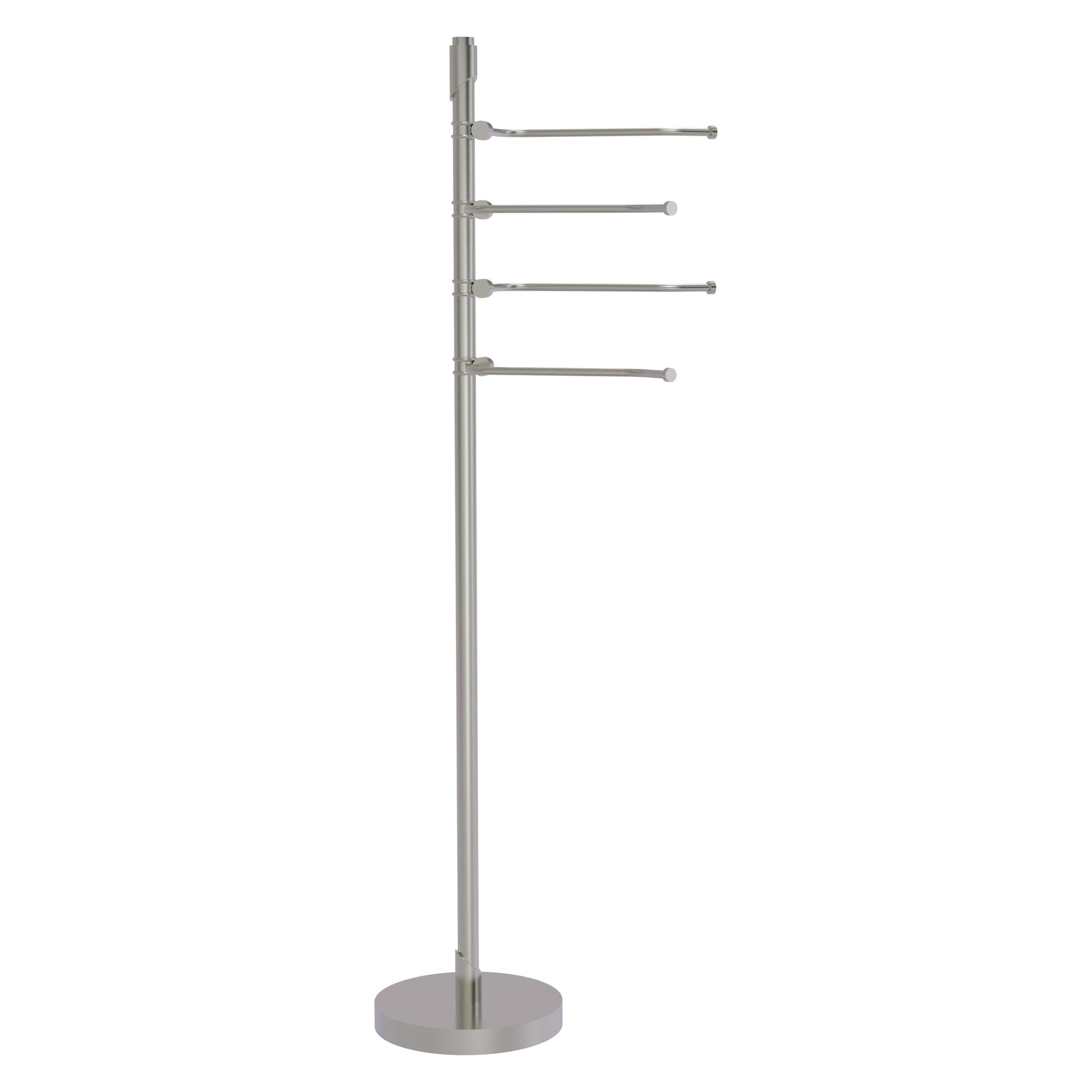 Allied Brass TR-84-SN Tribecca 49" Satin Nickel 4-Pivoting Swing Arm Towel Holder