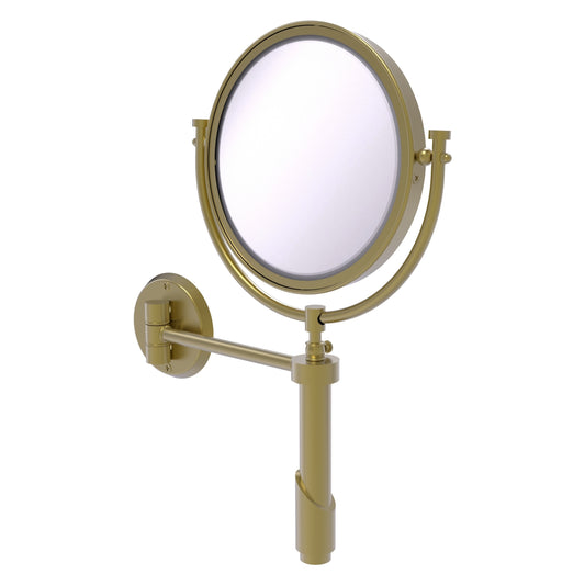 Allied Brass TRM-8/5X-SBR Tribecca 8" Satin Brass Wall Mounted Make-Up Mirror