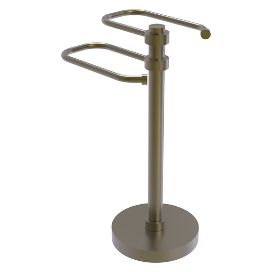 Allied Brass TS-15-ABR 2-Arm Antique Brass Freestanding Guest Towel Holder