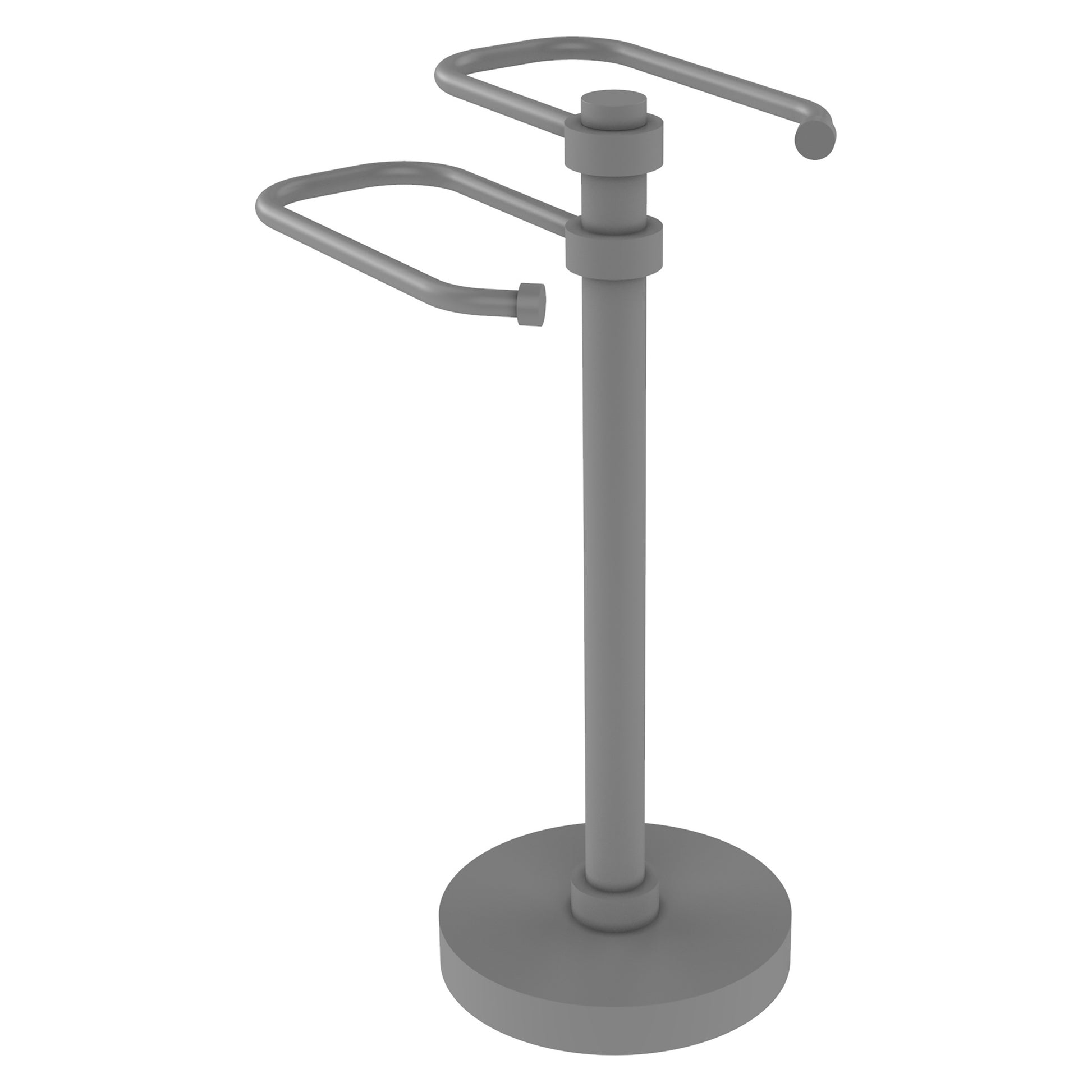 Allied Brass TS-15-GYM 2-Arm Matte Gray Freestanding Guest Towel Holder