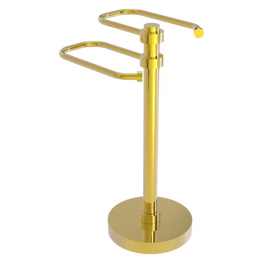 Allied Brass TS-15-PB 2-Arm Polished Brass Freestanding Guest Towel Holder