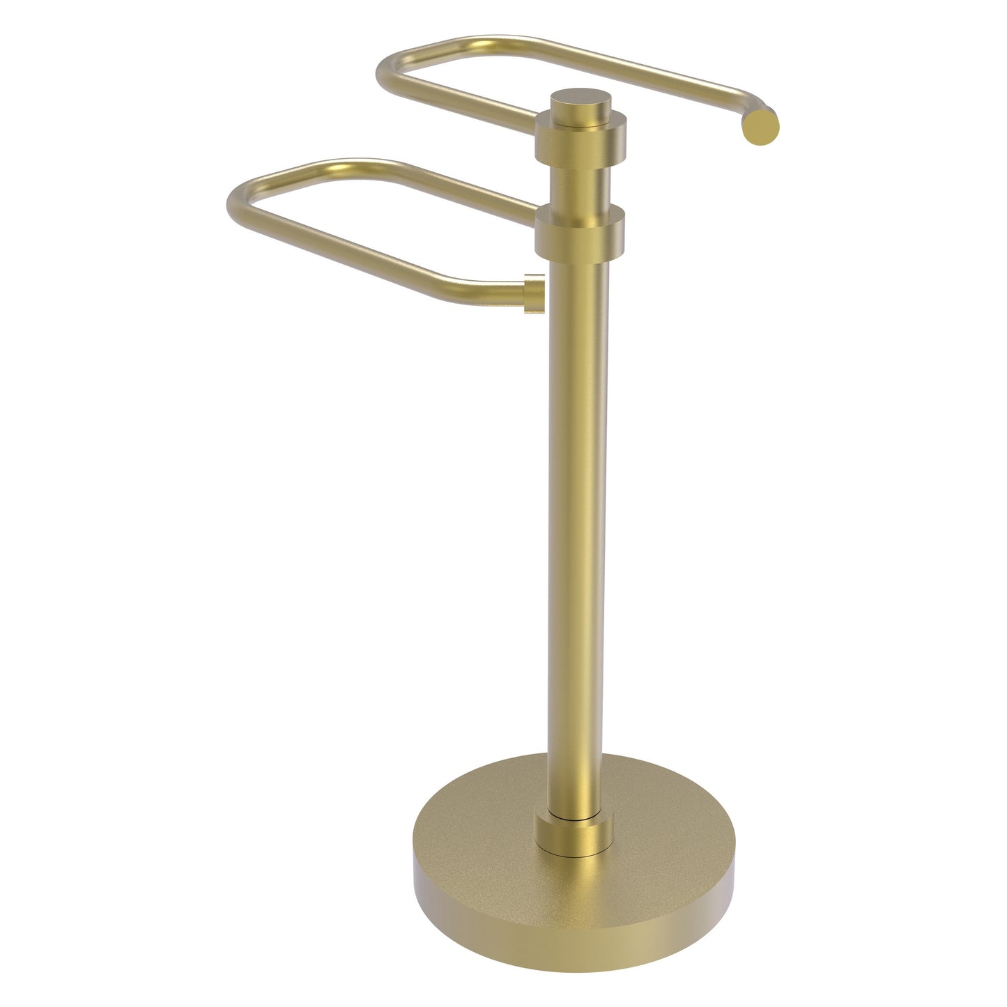 Allied Brass TS-15-SBR 2-Arm Satin Brass Freestanding Guest Towel Holder