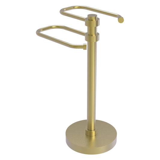 Allied Brass TS-15-SBR 2-Arm Satin Brass Freestanding Guest Towel Holder