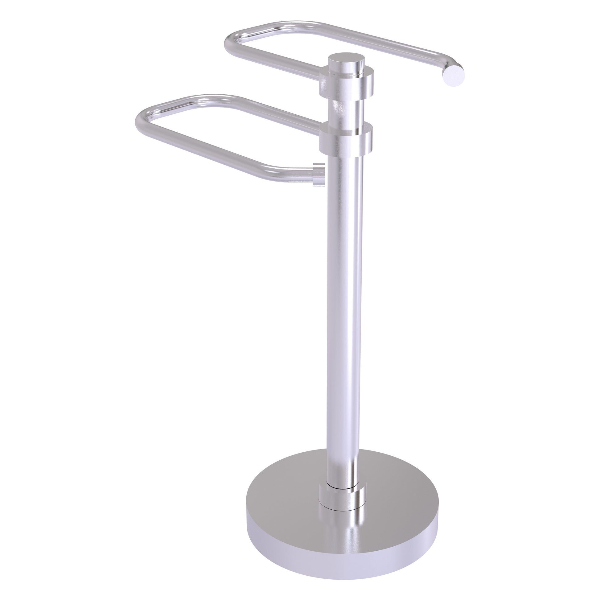 Allied Brass TS-15-SCH 2-Arm Satin Chrome Freestanding Guest Towel Holder
