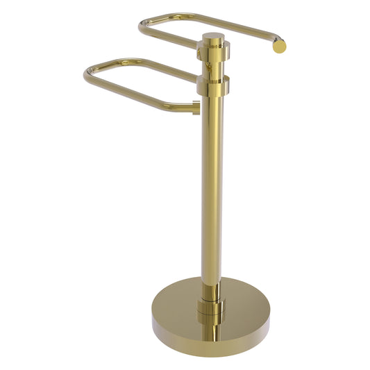 Allied Brass TS-15-UNL 2-Arm Unlacquered Brass Freestanding Guest Towel Holder