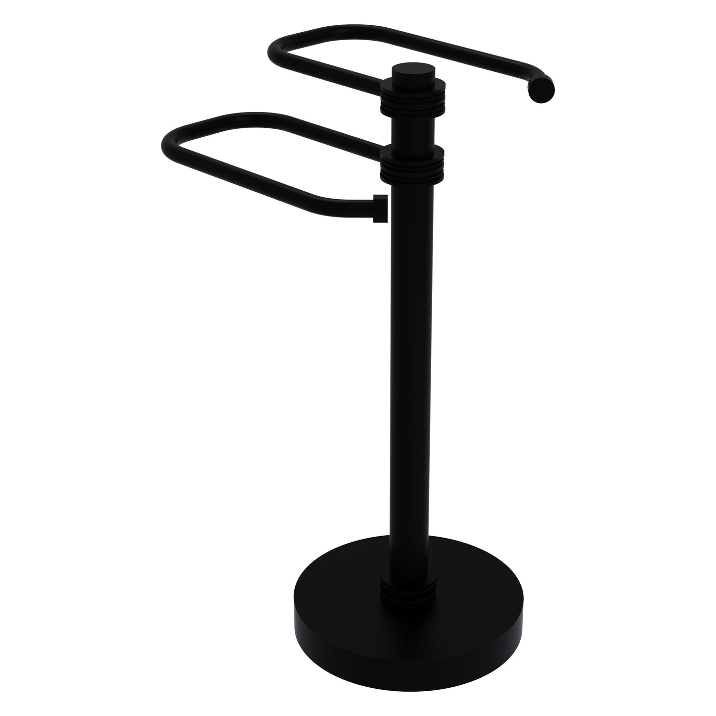 Allied Brass TS-15D-BKM 2-Arm Matte Black Freestanding Guest Towel Holder