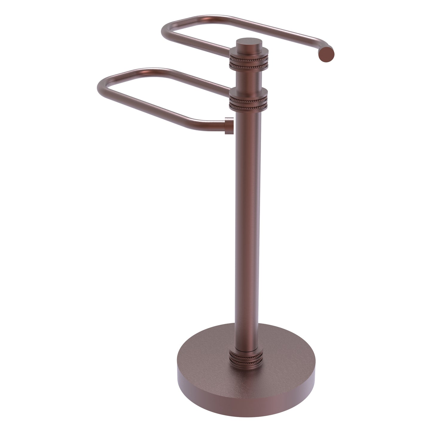 Allied Brass TS-15D-CA 2-Arm Antique Copper Freestanding Guest Towel Holder