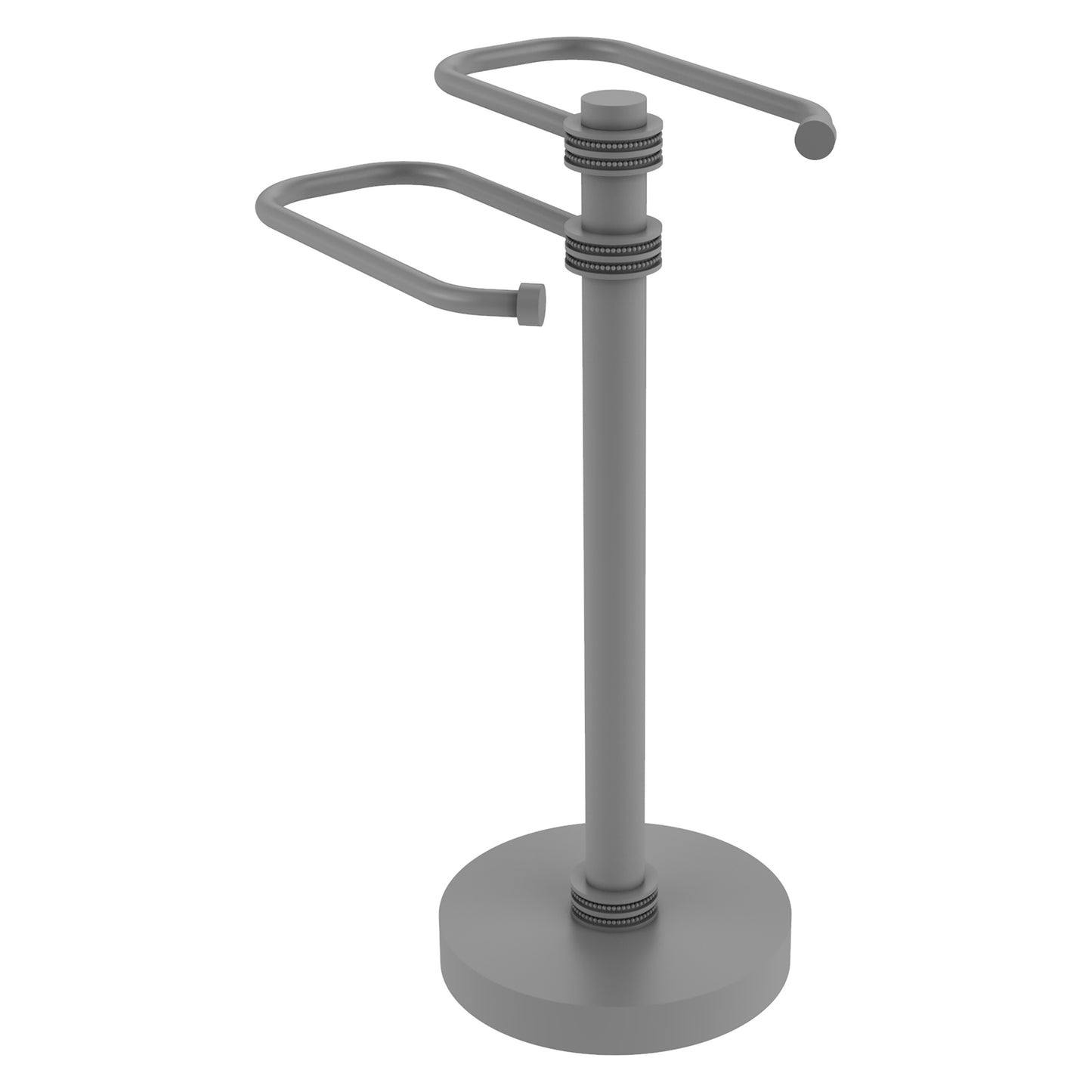 Allied Brass TS-15D-GYM 2-Arm Matte Gray Freestanding Guest Towel Holder