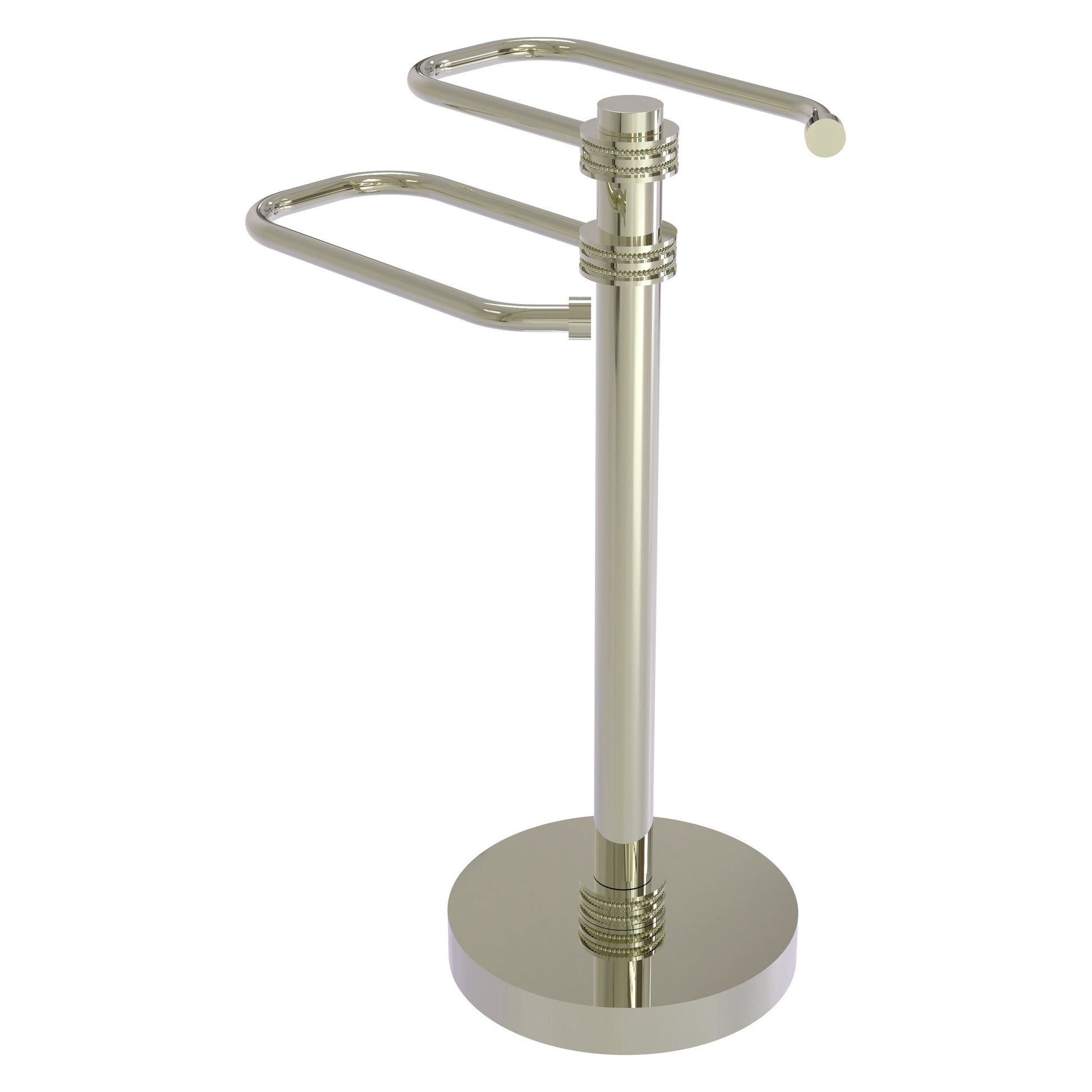 Allied Brass TS-15D-PNI 2-Arm Polished Nickel Freestanding Guest Towel Holder