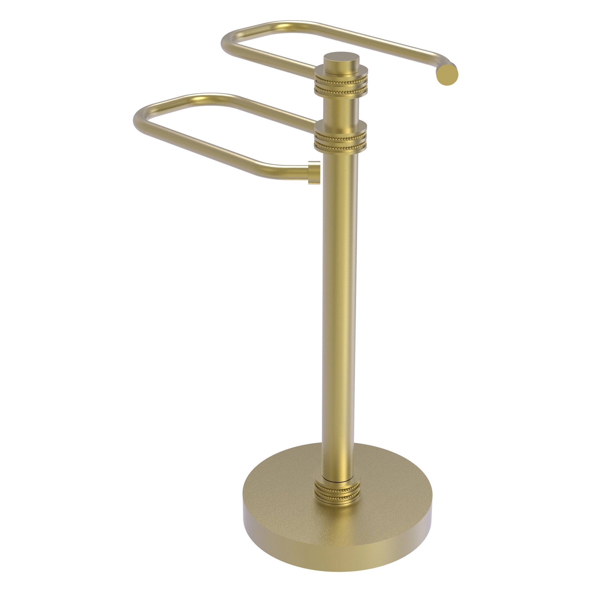 Allied Brass TS-15D-SBR 2-Arm Satin Brass Freestanding Guest Towel Holder