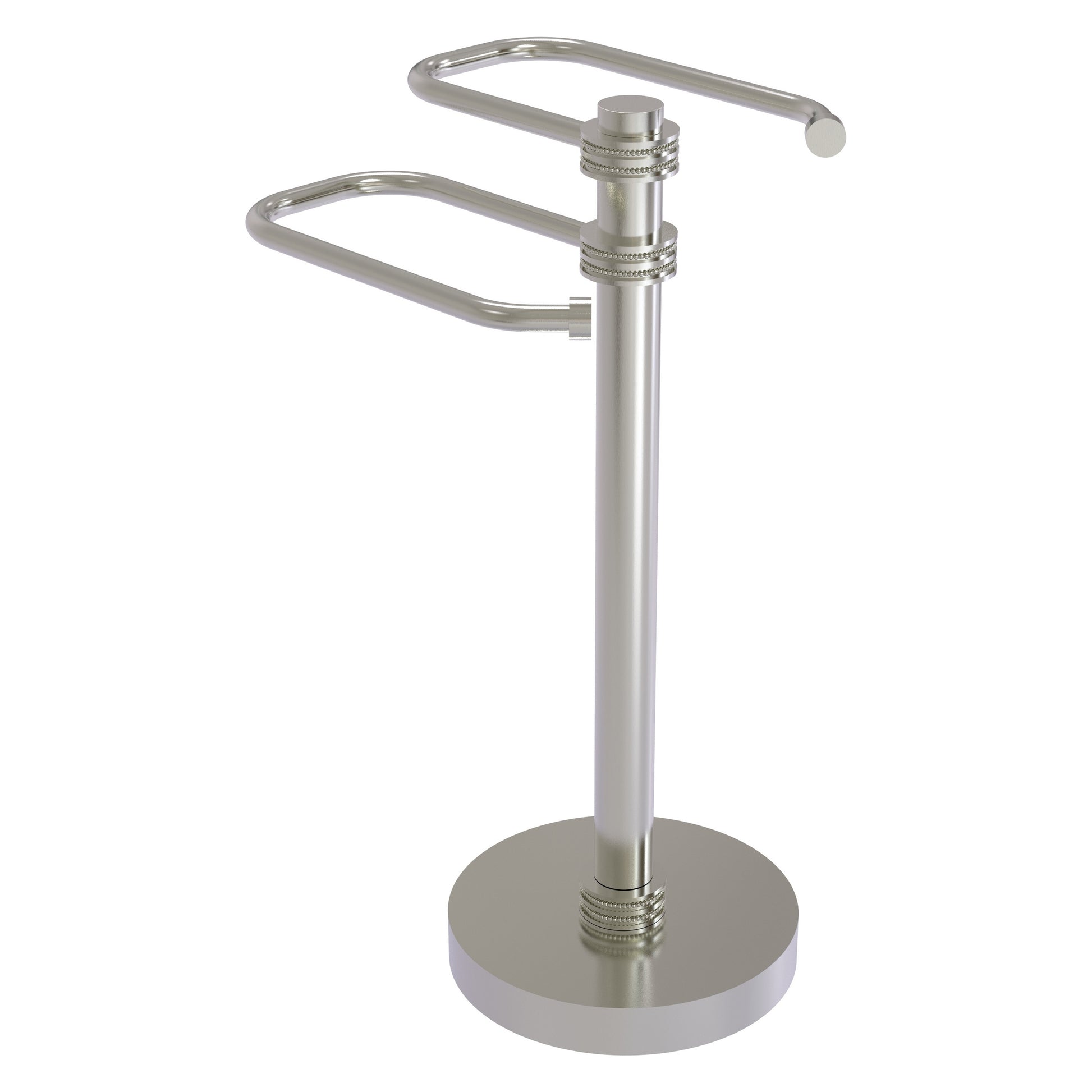 Allied Brass TS-15D-SN 2-Arm Satin Nickel Freestanding Guest Towel Holder