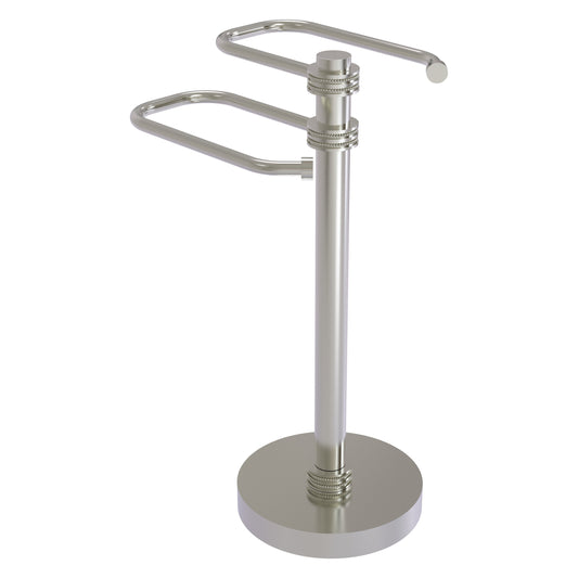 Allied Brass TS-15D-SN 2-Arm Satin Nickel Freestanding Guest Towel Holder