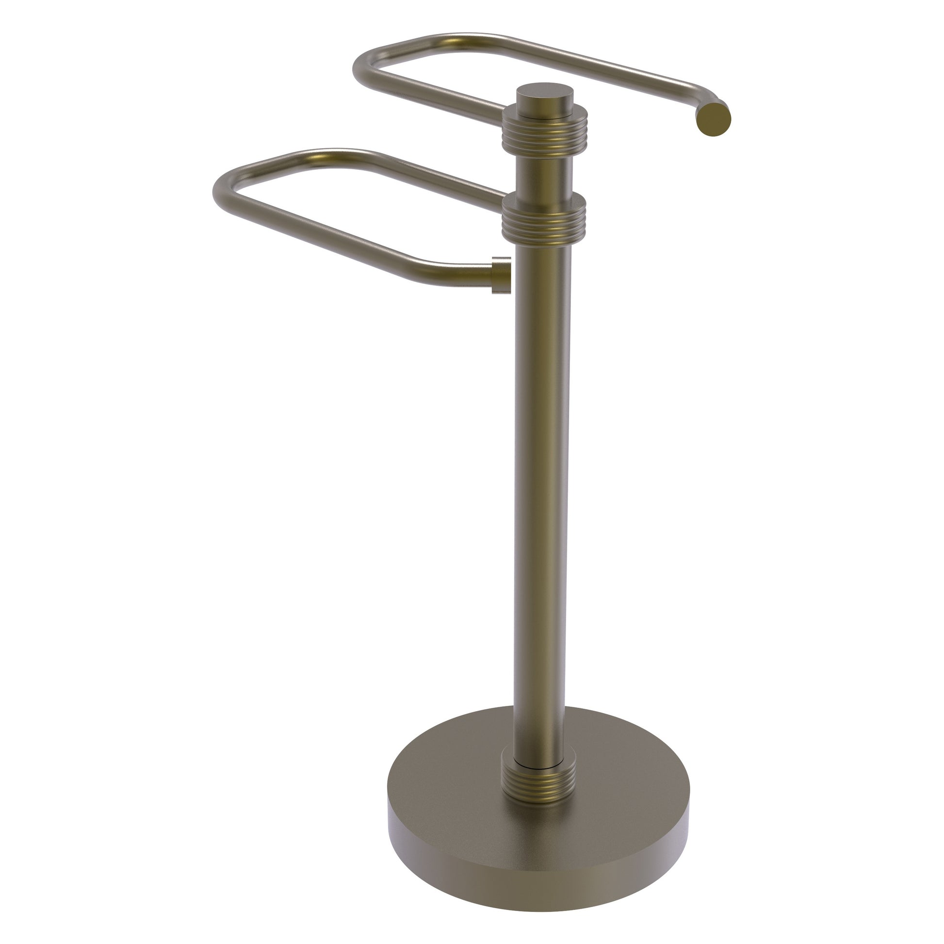 Allied Brass TS-15G-ABR 2-Arm Antique Brass Freestanding Guest Towel Holder