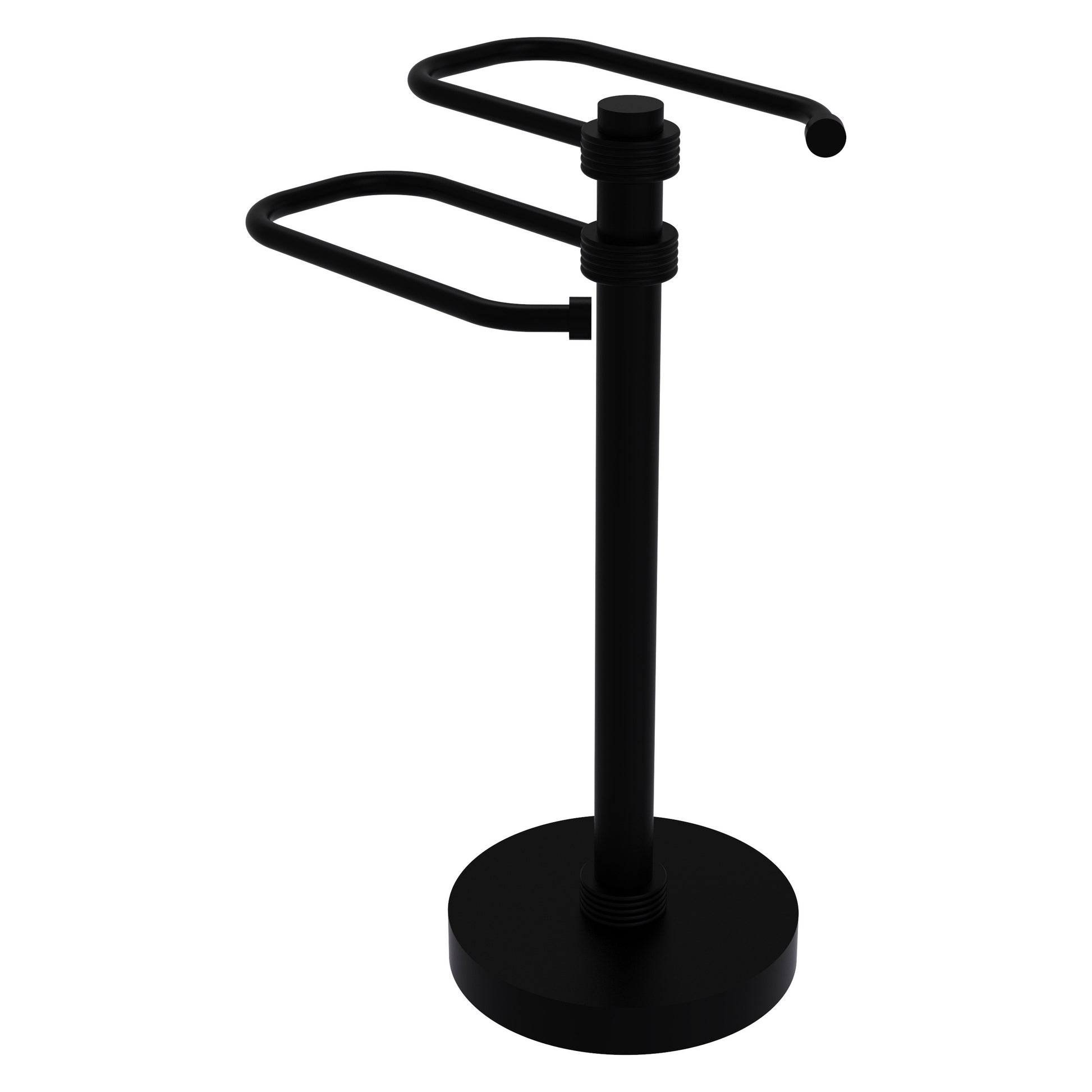Allied Brass TS-15G-BKM 2-Arm Matte Black Freestanding Guest Towel Holder