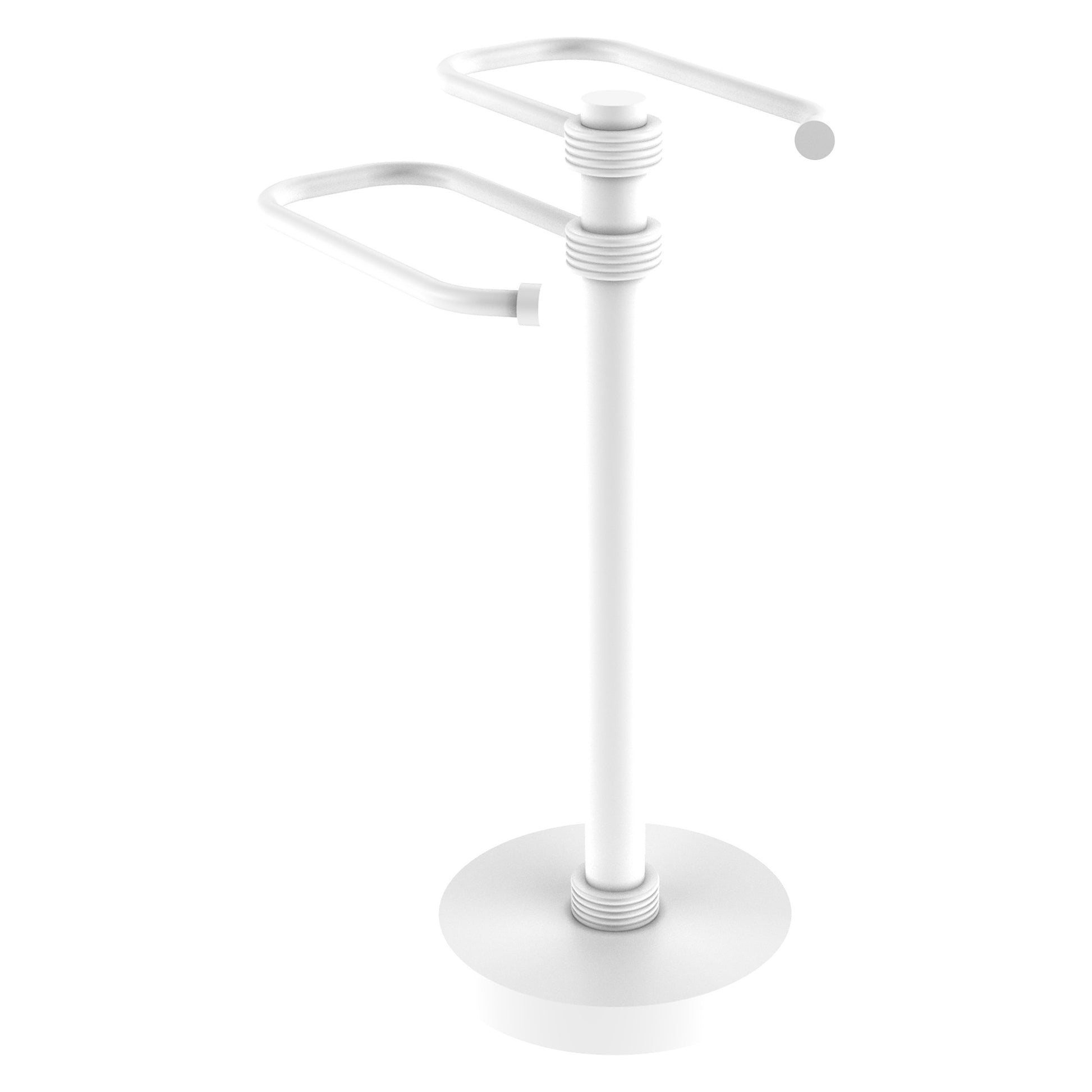 Allied Brass TS-15G-WHM 2-Arm Matte White Freestanding Guest Towel Holder