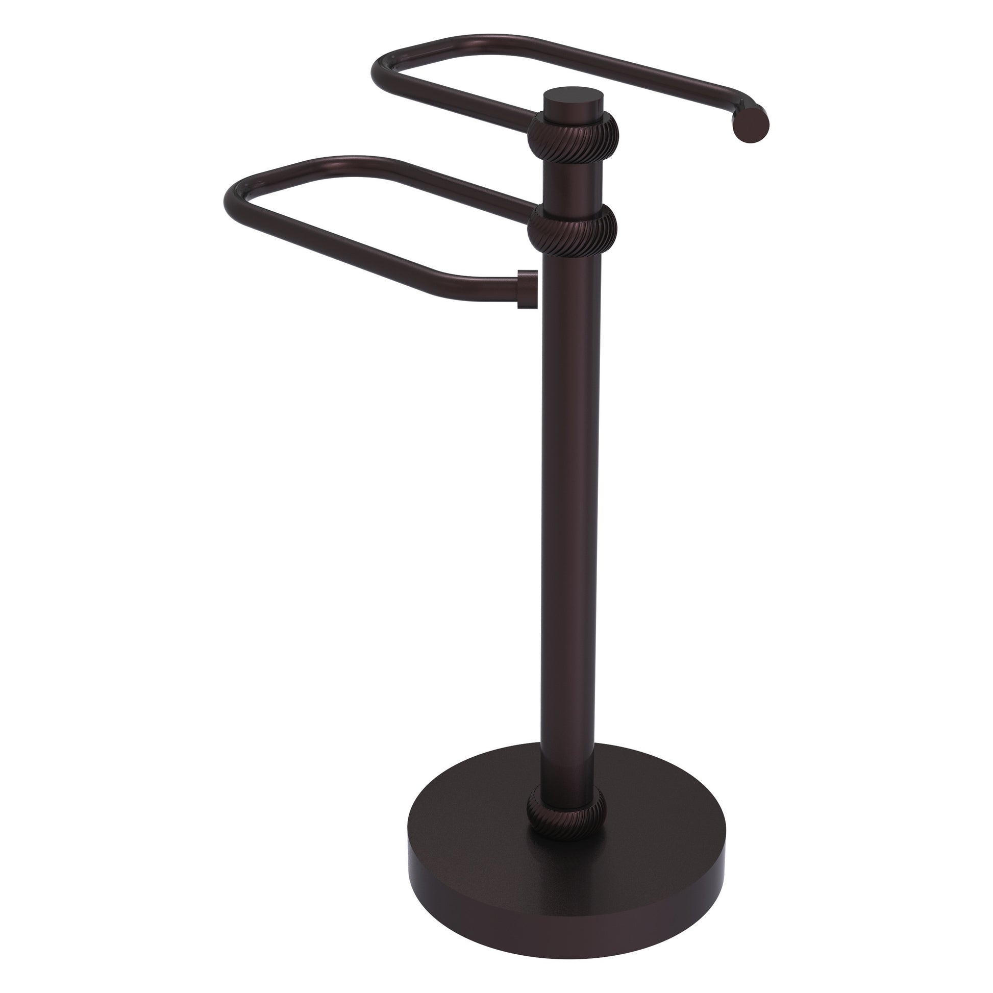Allied Brass TS-15T-ABZ 2-Arm Antique Bronze Freestanding Guest Towel Holder