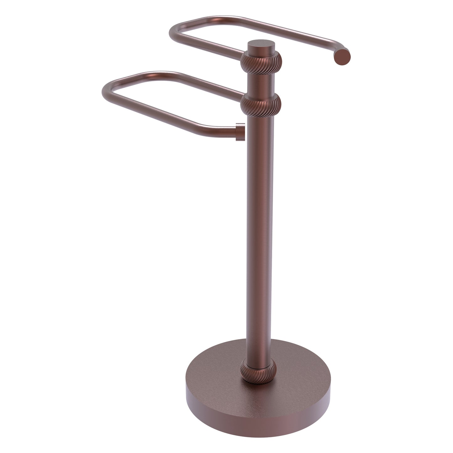 Allied Brass TS-15T-CA 2-Arm Antique Copper Freestanding Guest Towel Holder