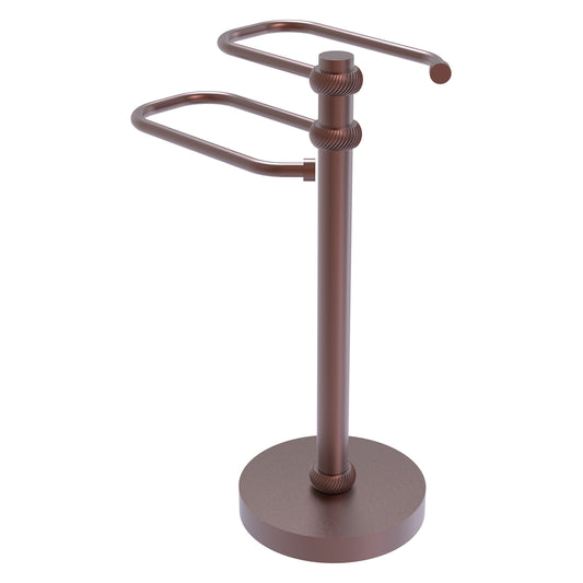 Allied Brass TS-15T-CA 2-Arm Antique Copper Freestanding Guest Towel Holder
