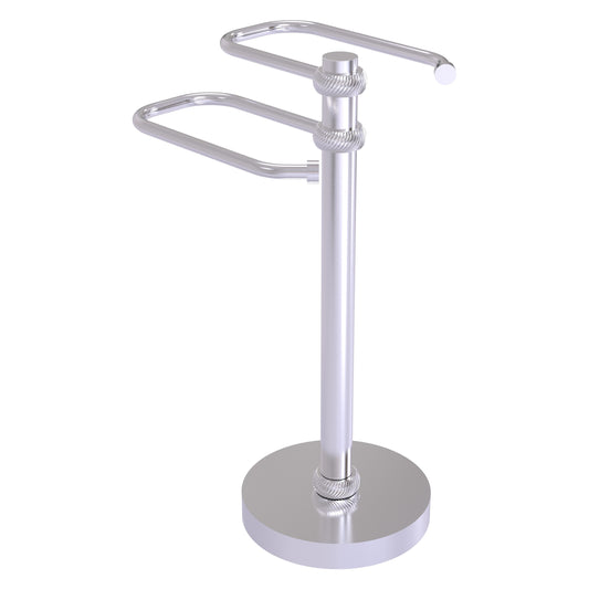 Allied Brass TS-15T-SCH 2-Arm Satin Chrome Freestanding Guest Towel Holder