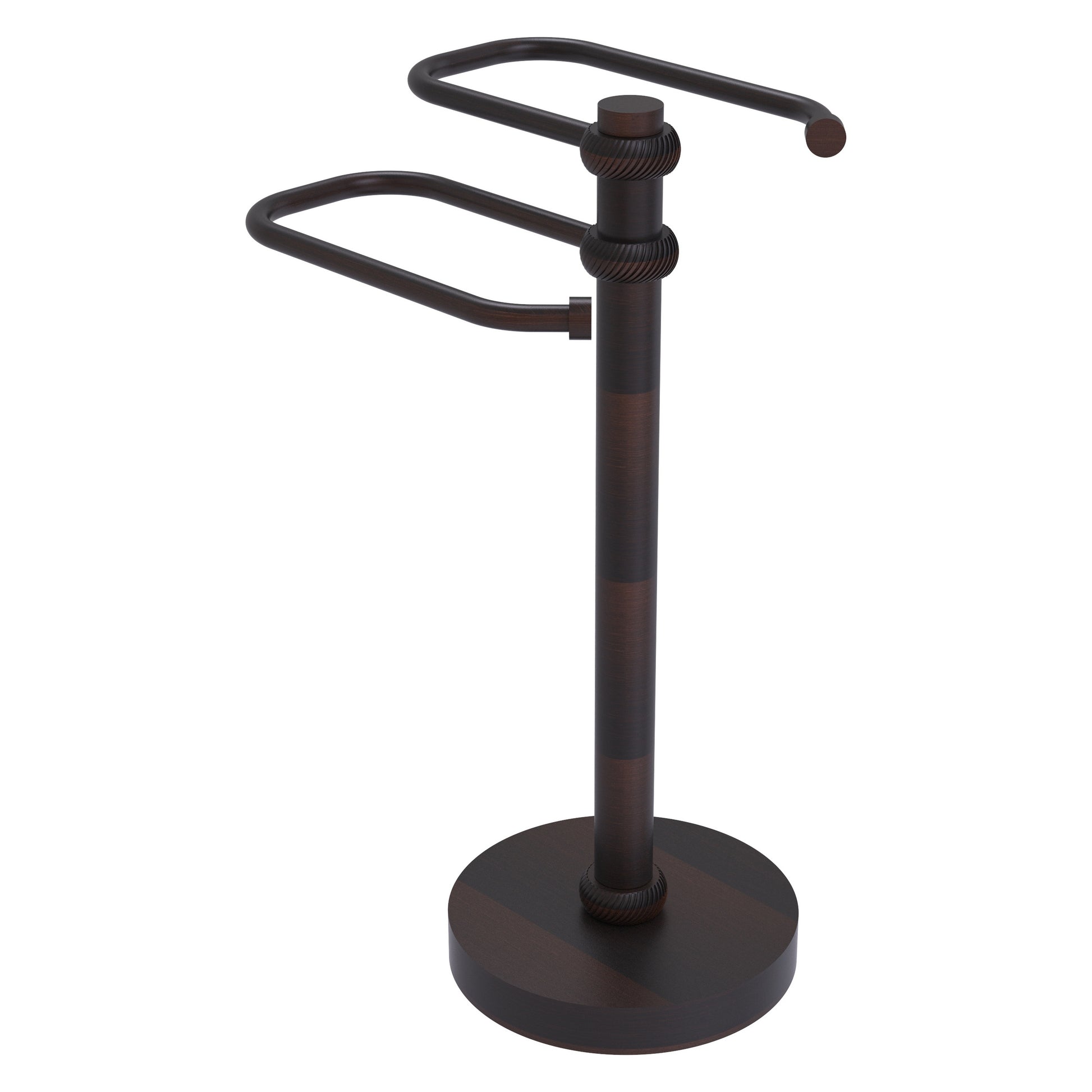 Allied Brass TS-15T-VB 2-Arm Venetian Bronze Freestanding Guest Towel Holder