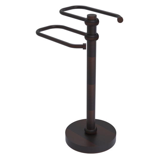 Allied Brass TS-15T-VB 2-Arm Venetian Bronze Freestanding Guest Towel Holder