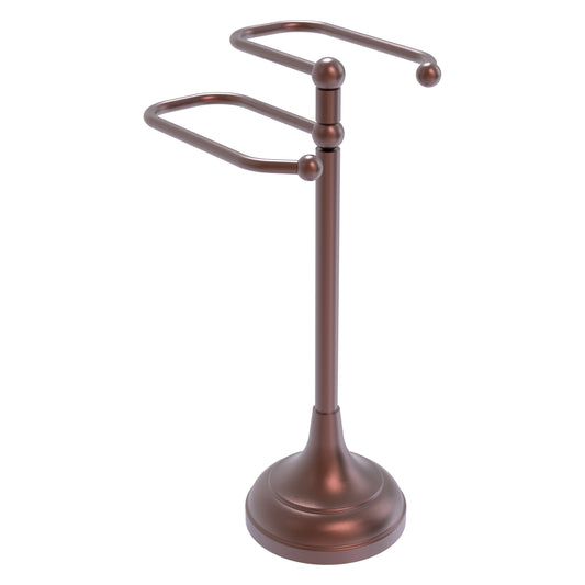 Allied Brass TS-16-CA 2-Arm Antique Copper Freestanding Guest Towel Holder