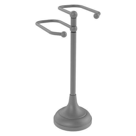Allied Brass TS-16-GYM 2-Arm Matte Gray Freestanding Guest Towel Holder