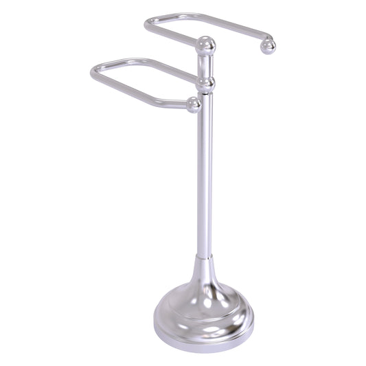 Allied Brass TS-16-SCH 2-Arm Satin Chrome Freestanding Guest Towel Holder
