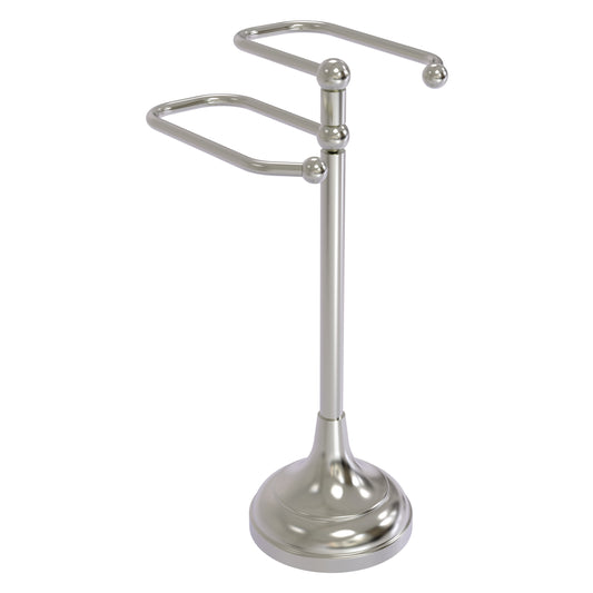 Allied Brass TS-16-SN 2-Arm Satin Nickel Freestanding Guest Towel Holder