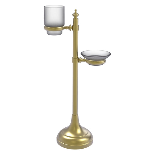 Allied Brass TS-23-SBR Satin Brass Vanity Top Multi-Accessory Ring Stand