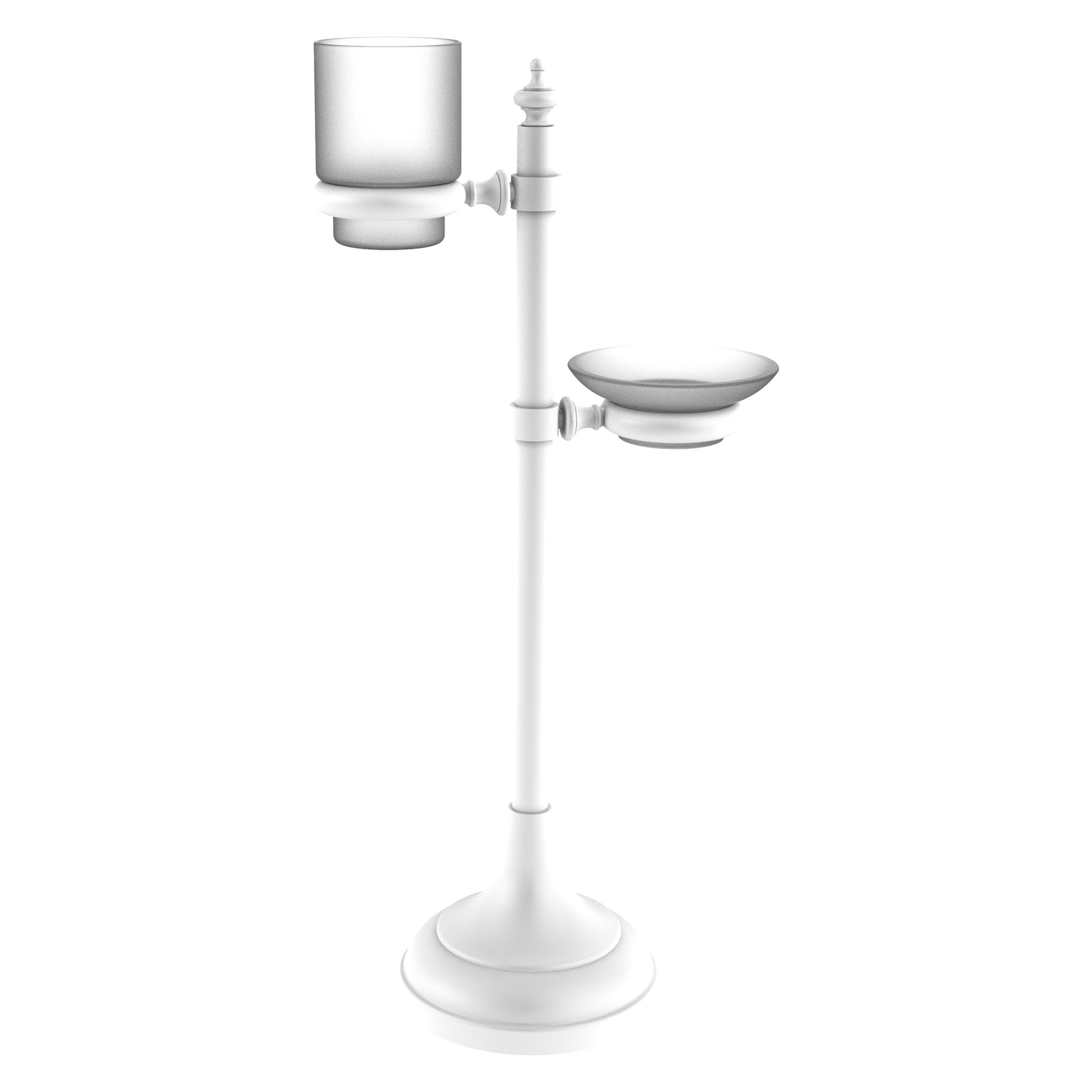 Allied Brass TS-23-WHM Matte White Vanity Top Multi-Accessory Ring Stand