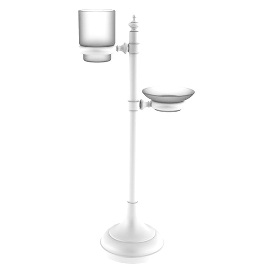 Allied Brass TS-23-WHM Matte White Vanity Top Multi-Accessory Ring Stand