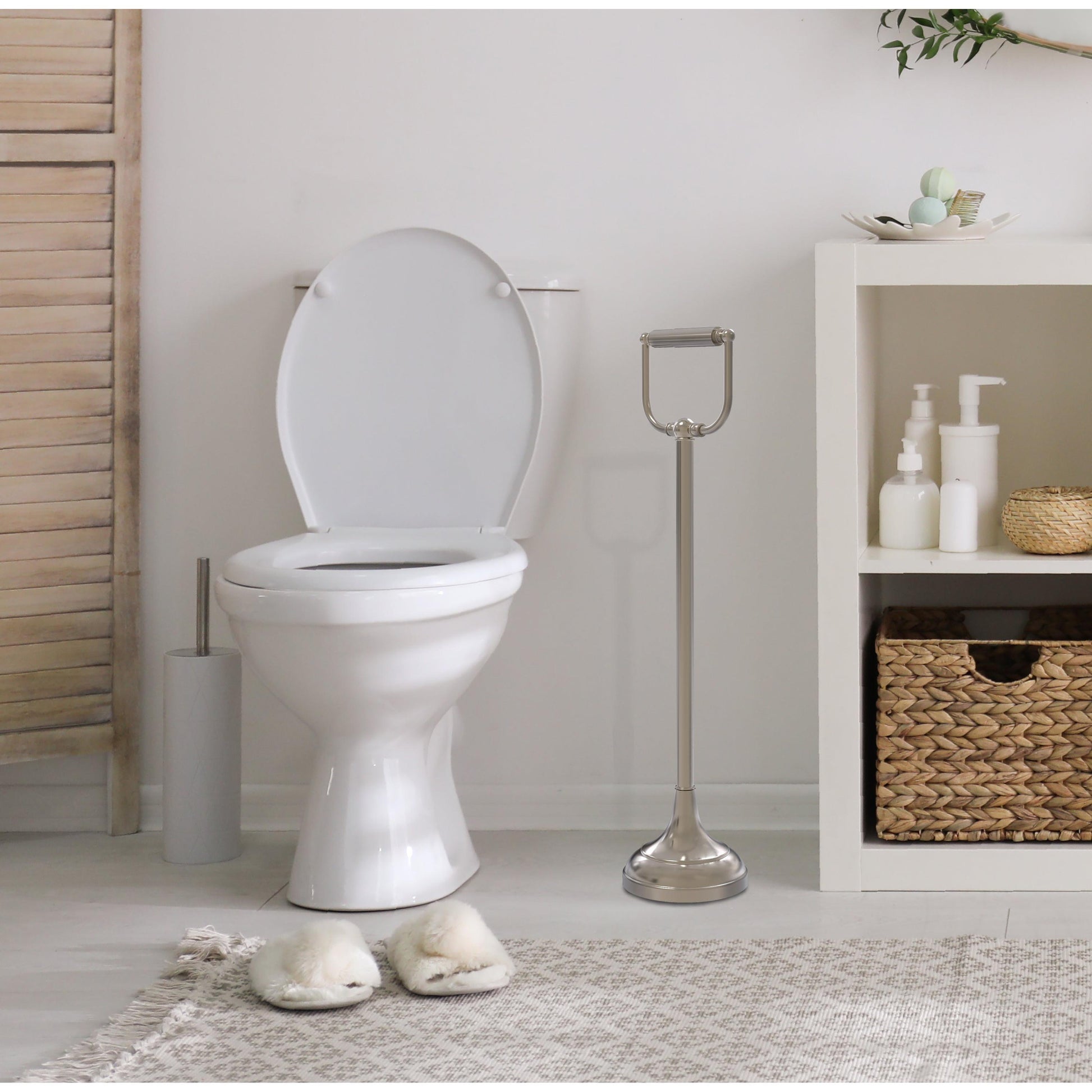 Allied Brass TS-24-PEW Antique Pewter Freestanding Toilet Tissue Holder