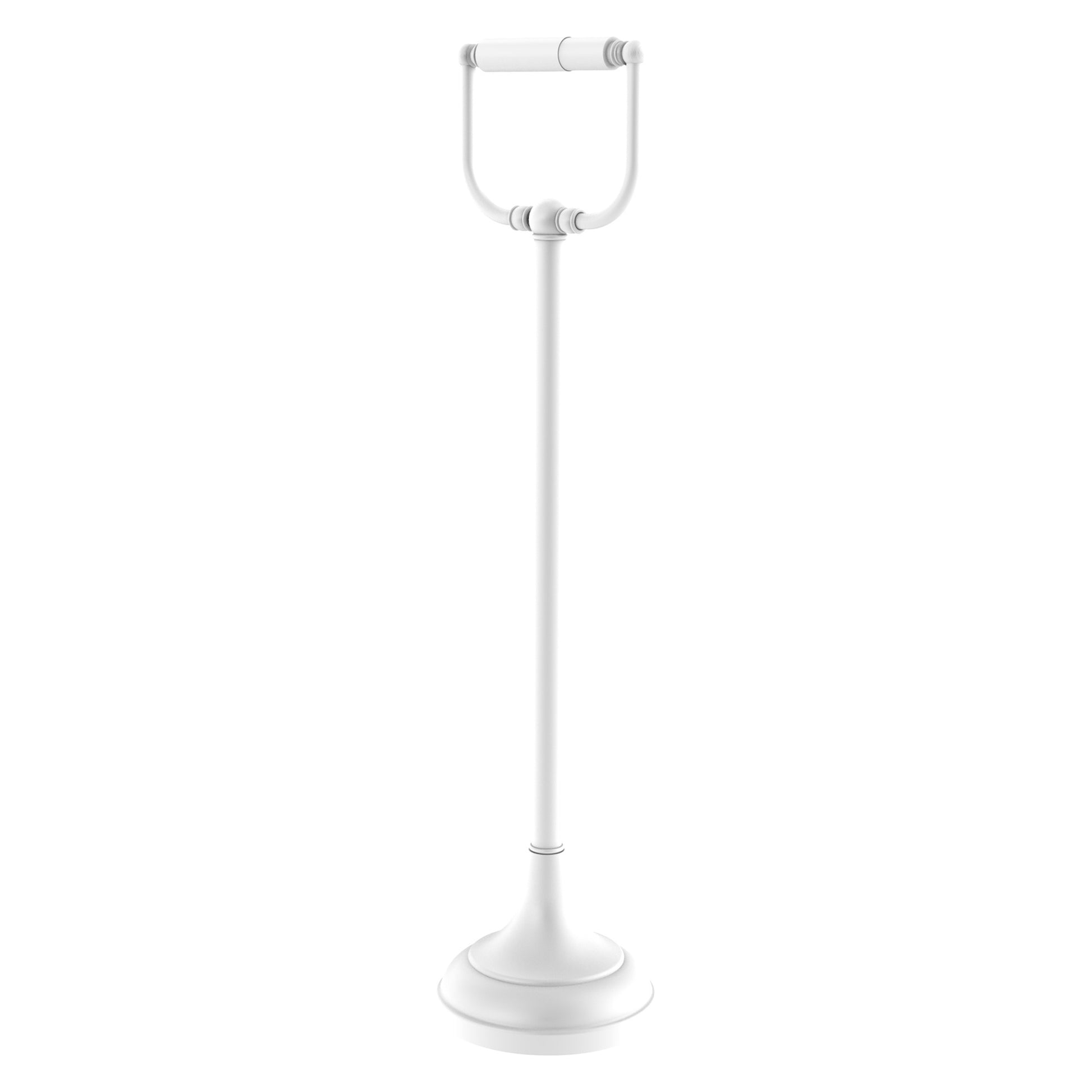 Allied Brass TS-24-WHM Matte White Freestanding Toilet Tissue Holder