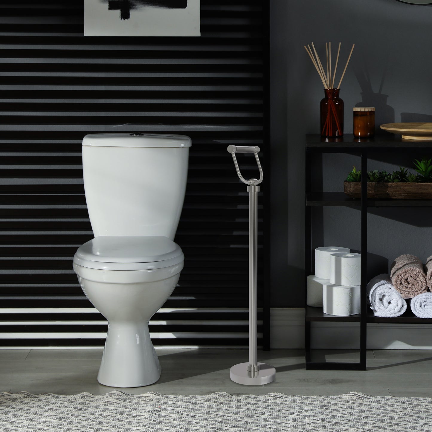 Allied Brass TS-25-SN Satin Nickel Freestanding Toilet Tissue Holder