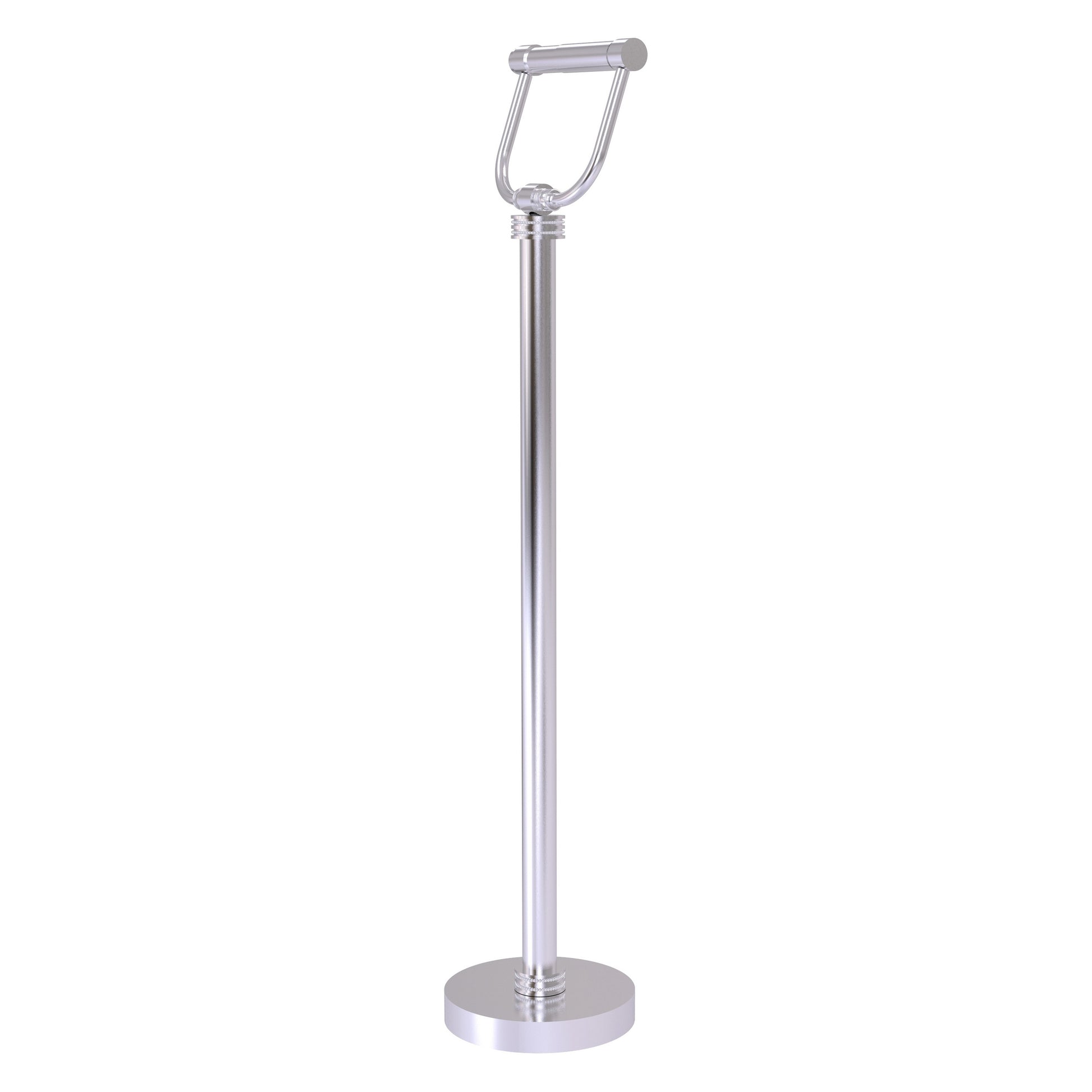 Allied Brass TS-25D-SCH Satin Chrome Freestanding Toilet Tissue Holder