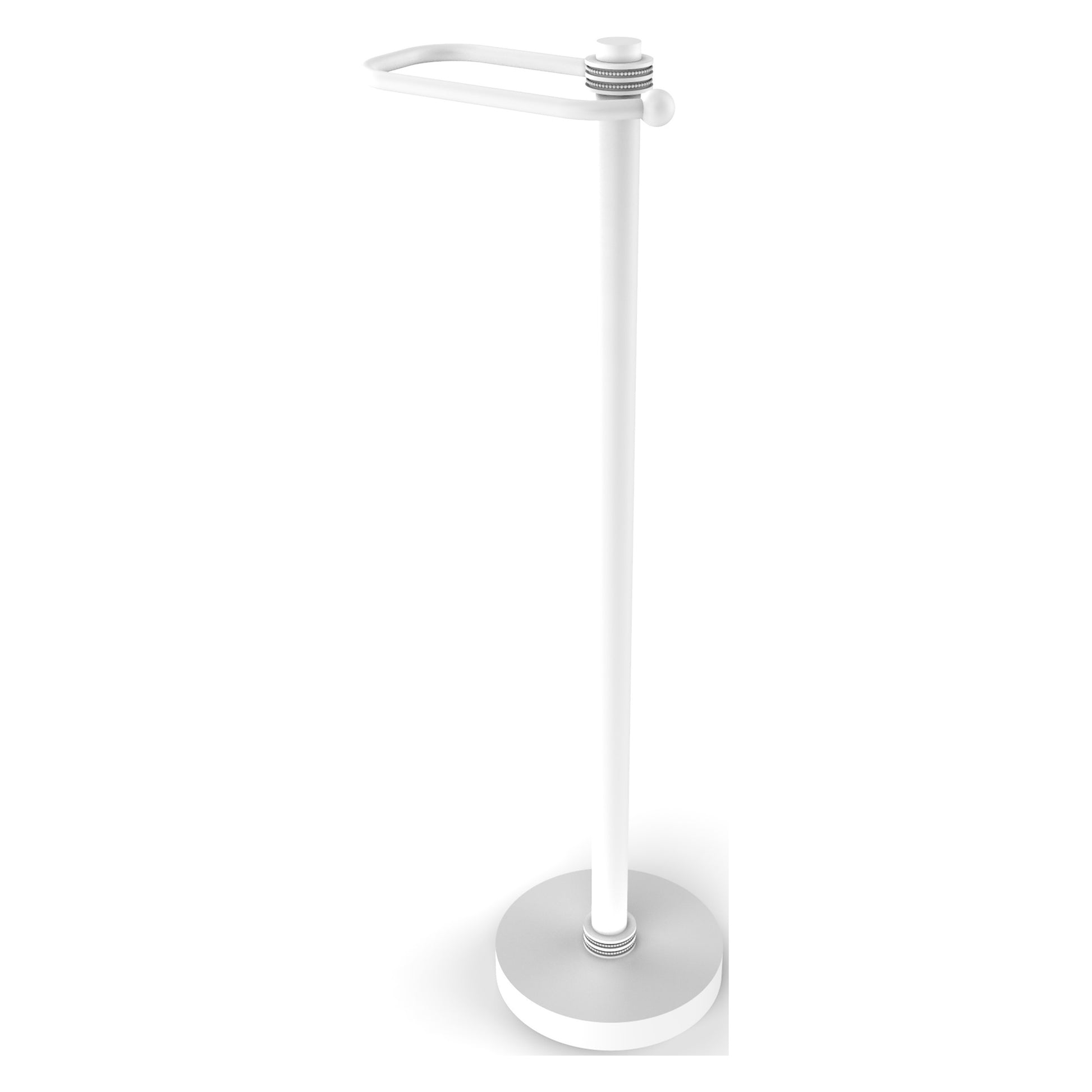 Allied Brass TS-25ED-WHM Matte White European Style Freestanding Toilet Tissue Holder