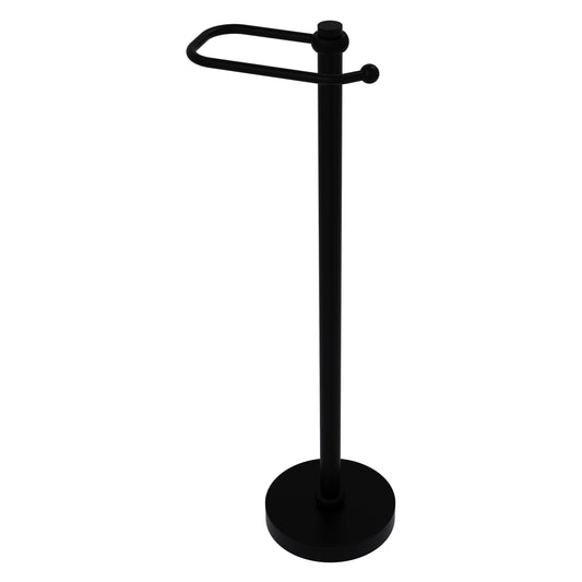 Allied Brass TS-25ET-BKM Matte Black European Style Freestanding Toilet Tissue Holder