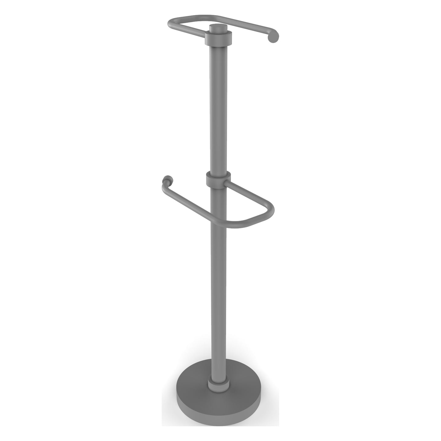 Allied Brass TS-26-GYM 2-Roll Matte Gray Freestanding Toilet Tissue Holder