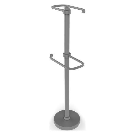 Allied Brass TS-26-GYM 2-Roll Matte Gray Freestanding Toilet Tissue Holder