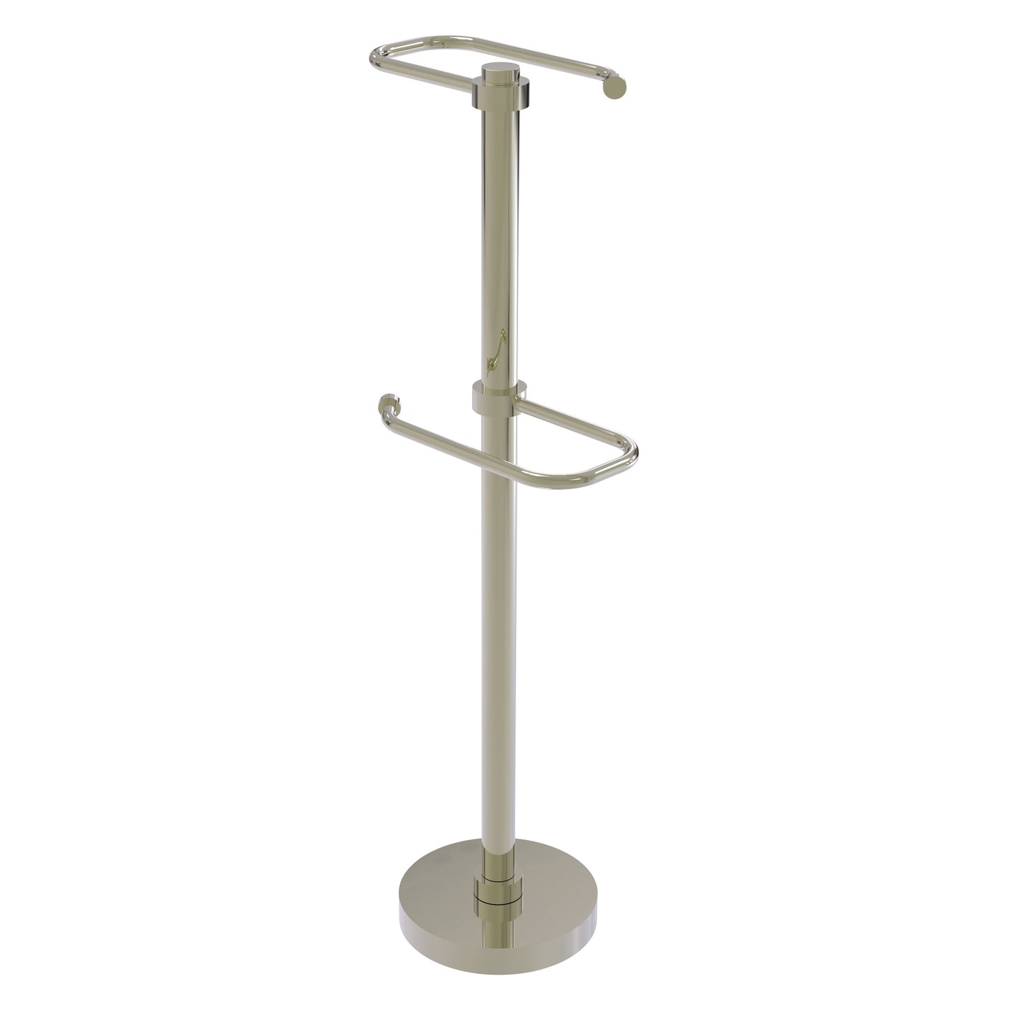 Allied Brass TS-26-PNI 2-Roll Polished Nickel Freestanding Toilet Tissue Holder